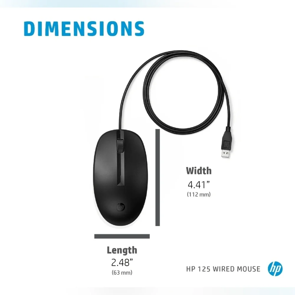 HP 125 Computer Mouse NEW NWT Ipad Laptop Mouse Hp125 With USB